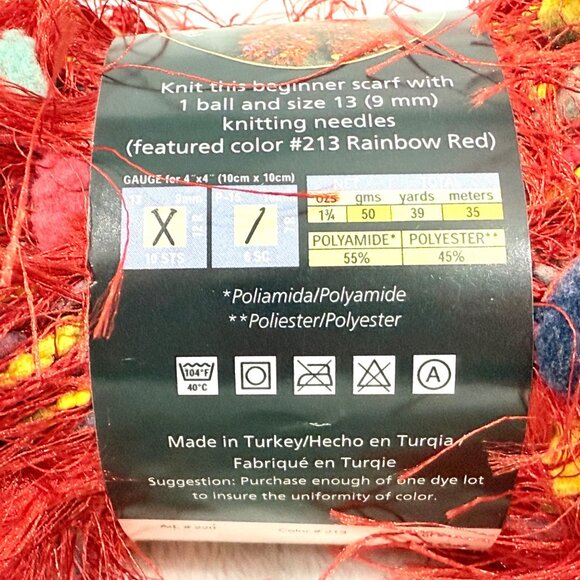 Bernat Boa & Lion Brand Fun Fur Yarn Lot Multicolor Polyester - 4 New Skeins - Picture 3 of 11